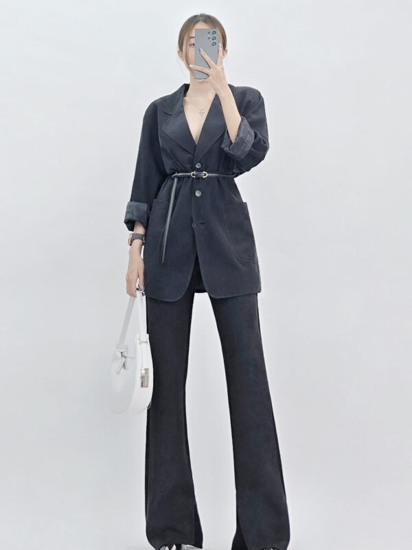 Áo khoác vest Jasmi 2 túi trước, trơn