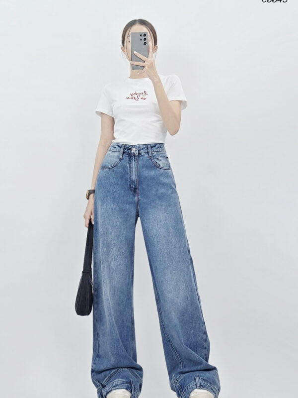 Quần jean ống rộng Zara lai kiểu