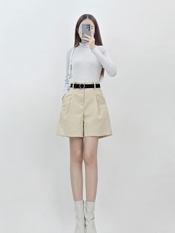 C7205 - Áo thun cổ lọ Doclasse tay dài xoắn lai trơn