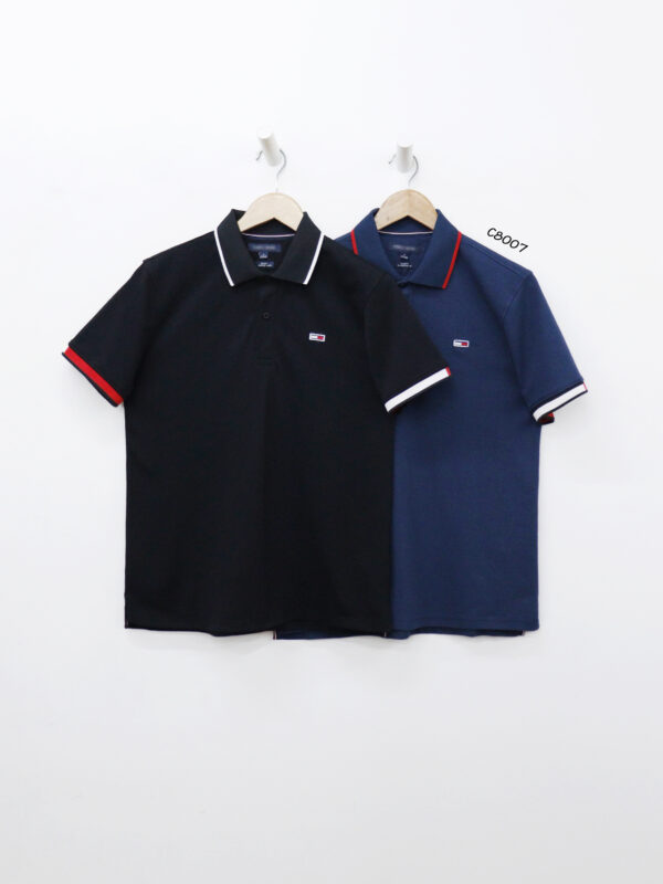 Áo thun nam Tommy cổ bẻ tay ngắn thêu logo
