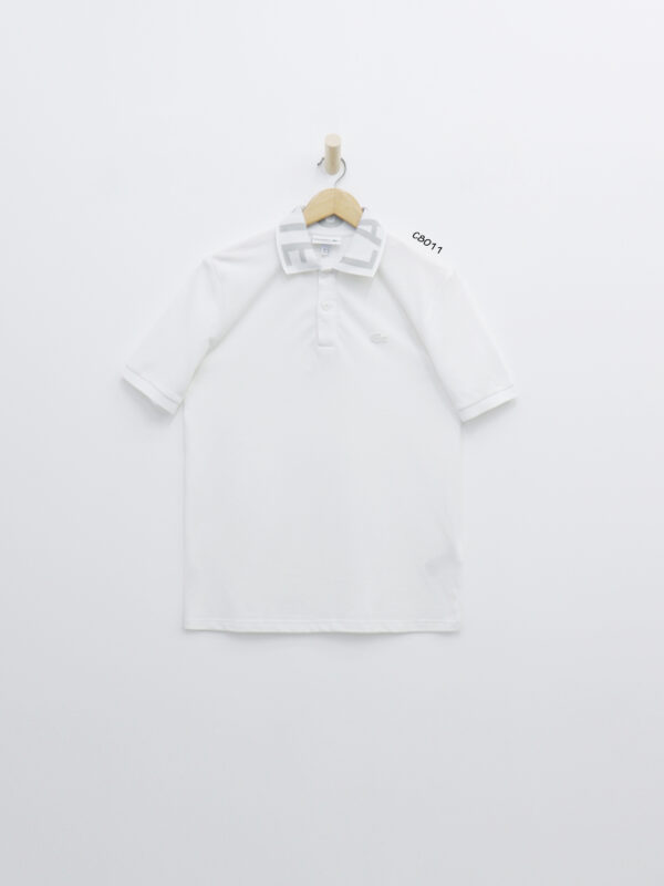 Áo thun nam Lacoste cổ bẻ phối chữ tay ngắn