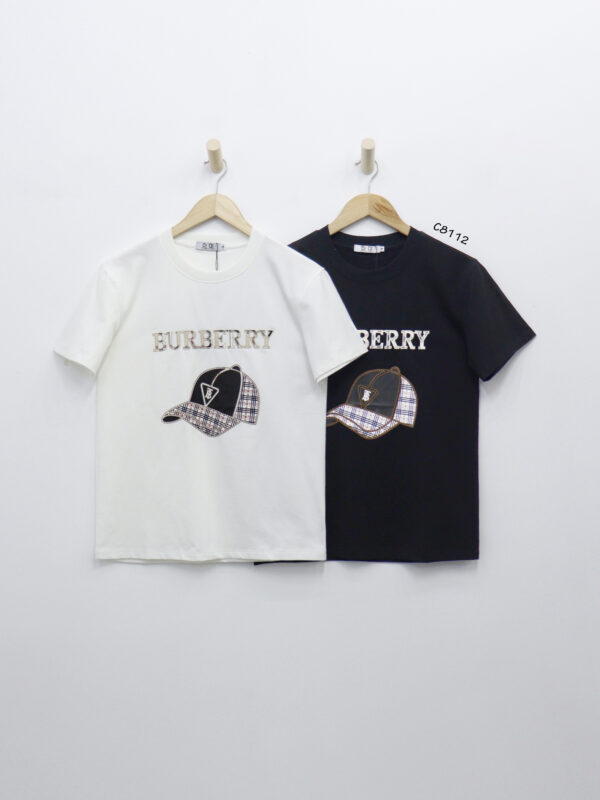 Áo thun nam OI cổ tròn tay ngắn thêu chữ burberry