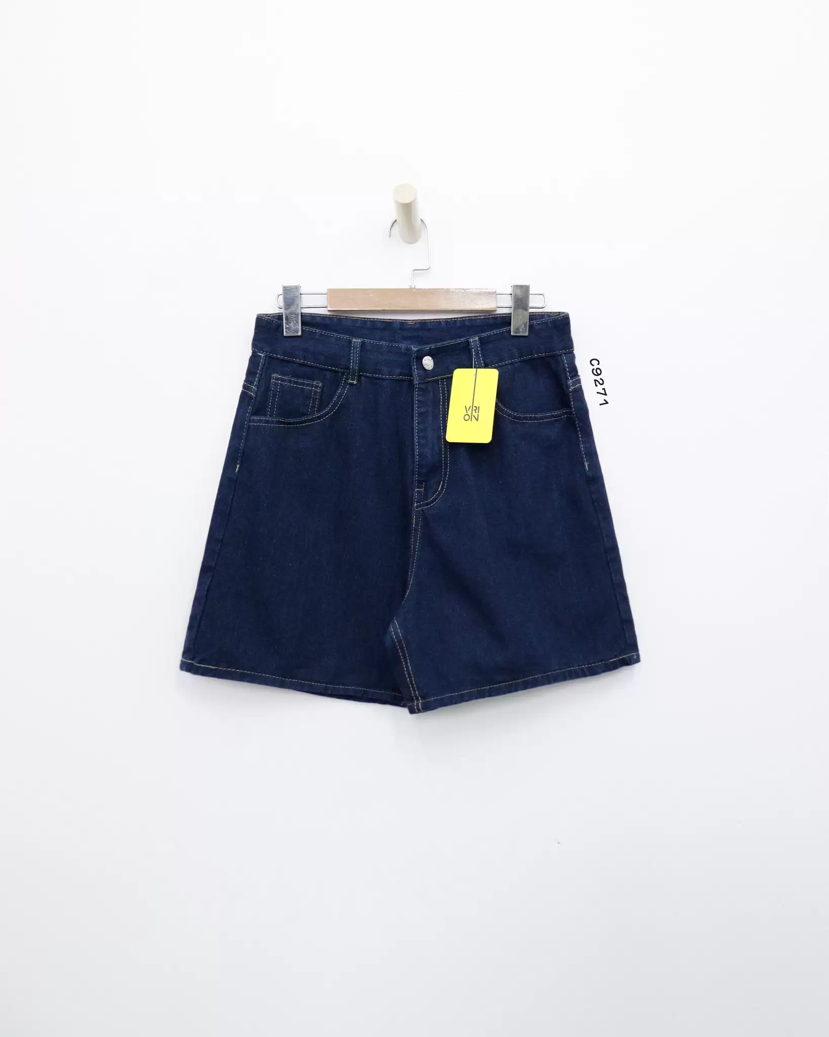 Quần short jean Xuất 2 túi hông trơn