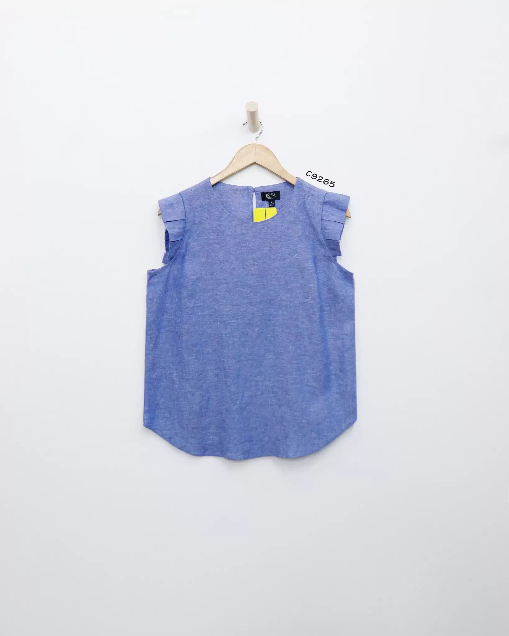 Áo Jones cổ tròn, tay kiểu, trơn