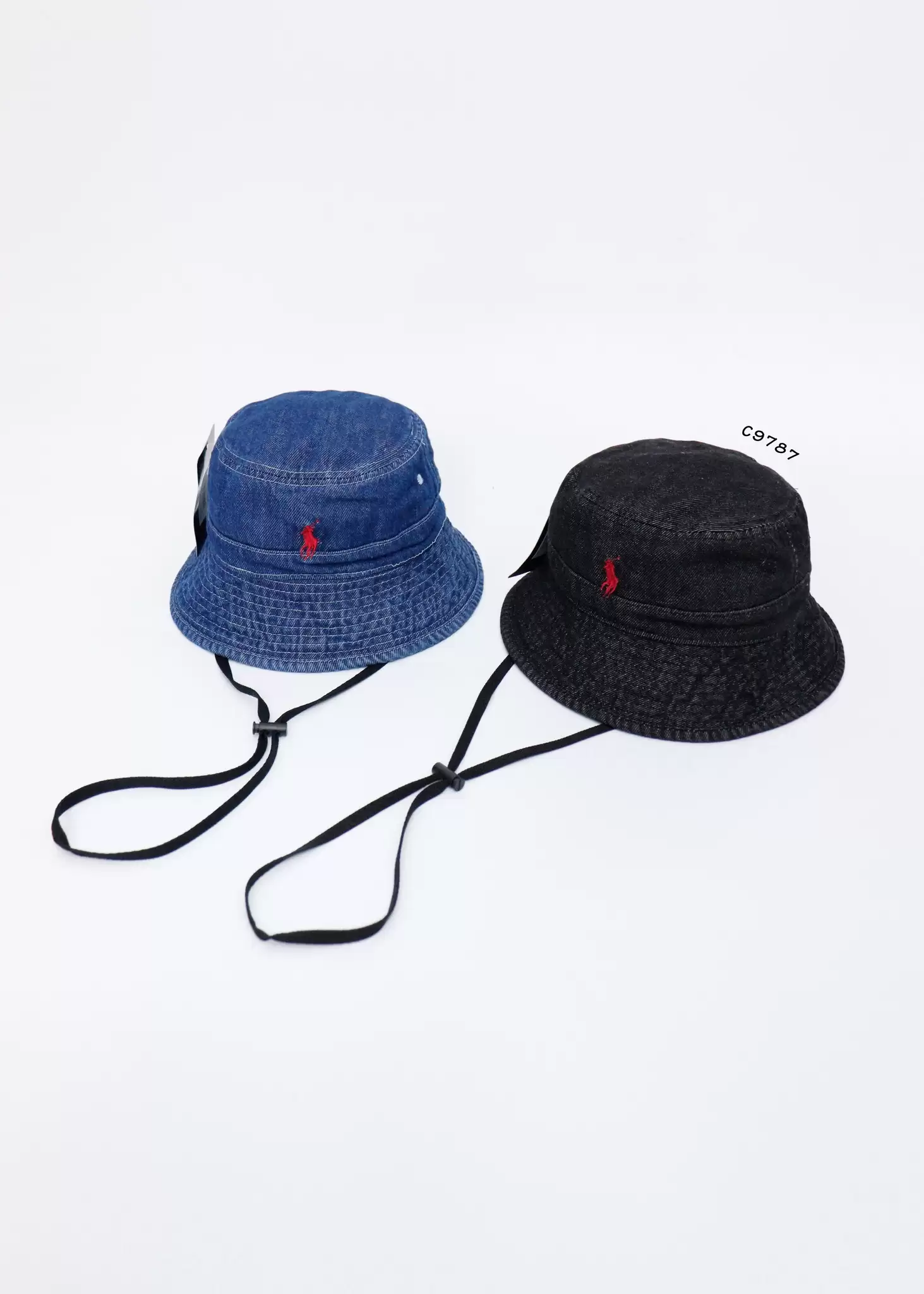 Nón bucket Polo dây rút thêu logo