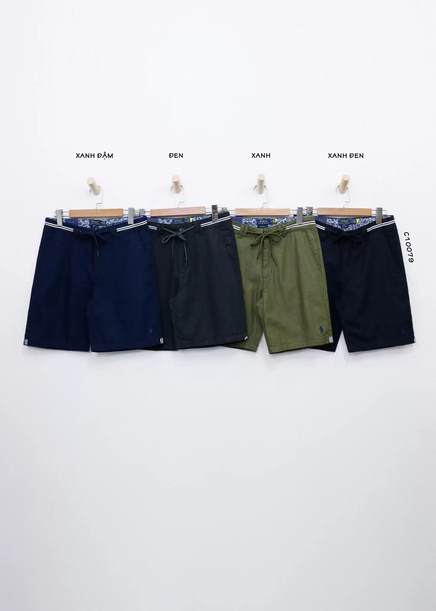 Quần short nam Polo cột dây 2 túi trơn