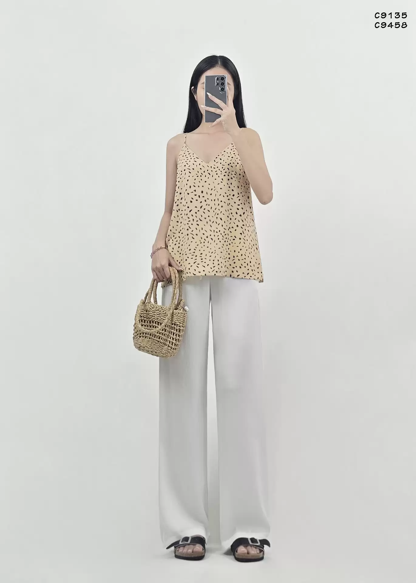 Áo 2 dây Primark cổ V in hoạ tiết