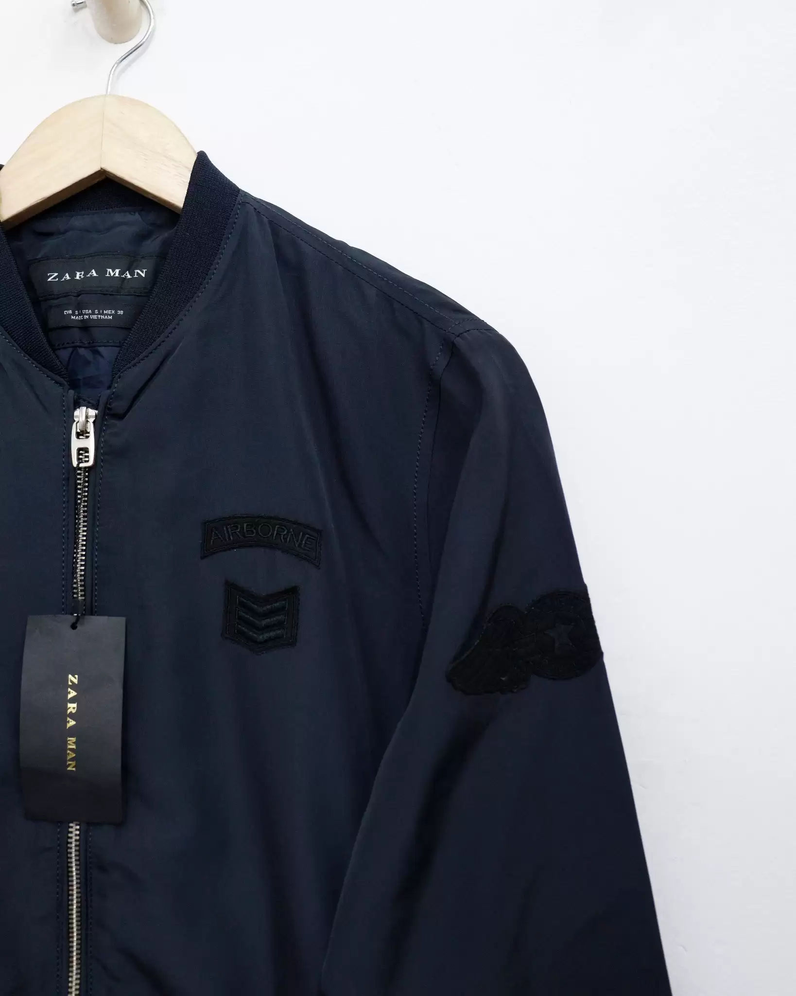 Áo khoác dù nam ZARA MAN thuê logo 2 túi trước 3 3 27