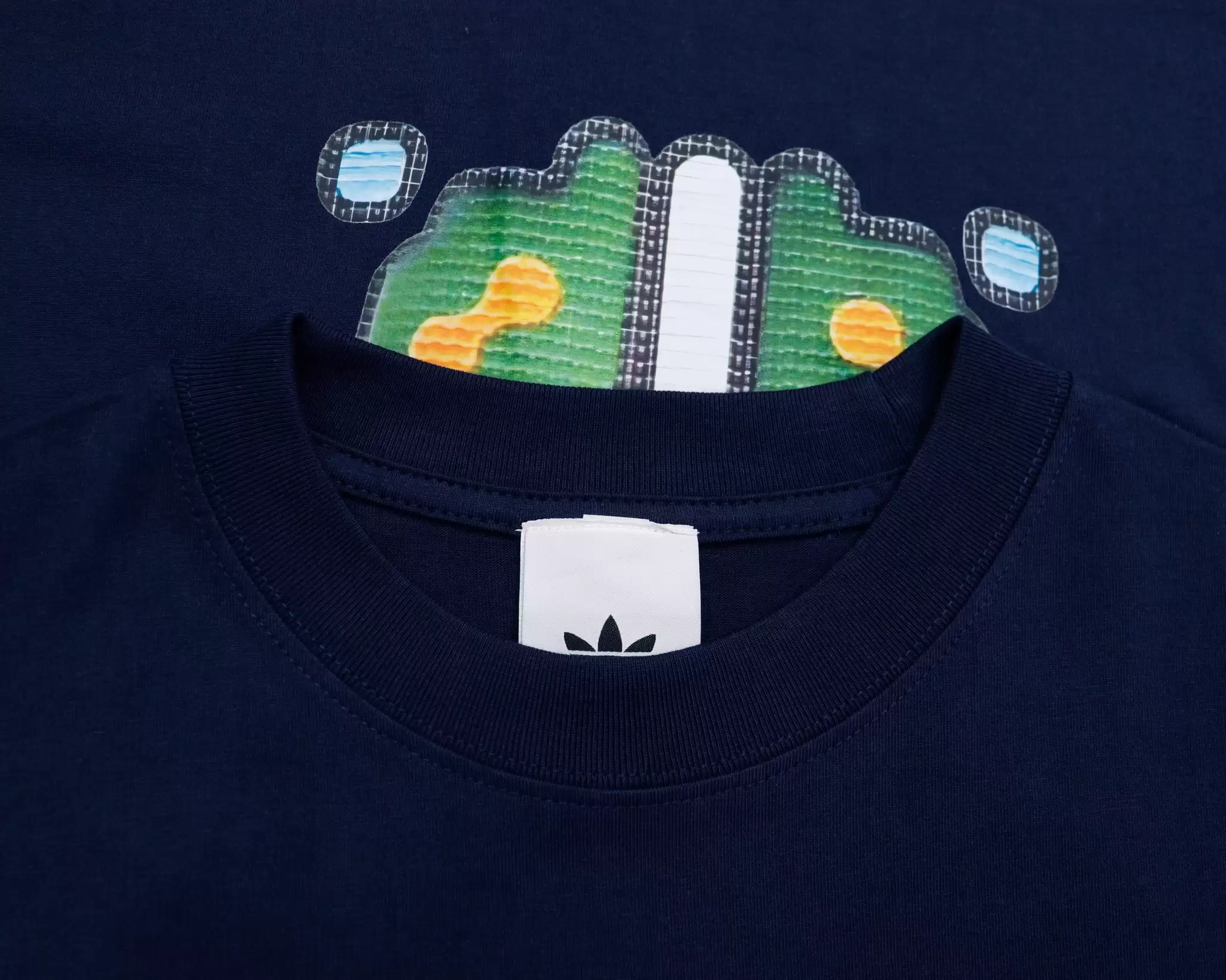 Áo thun Adidas cổ tròn tay ngắn, in Adidas sau 5 5 1