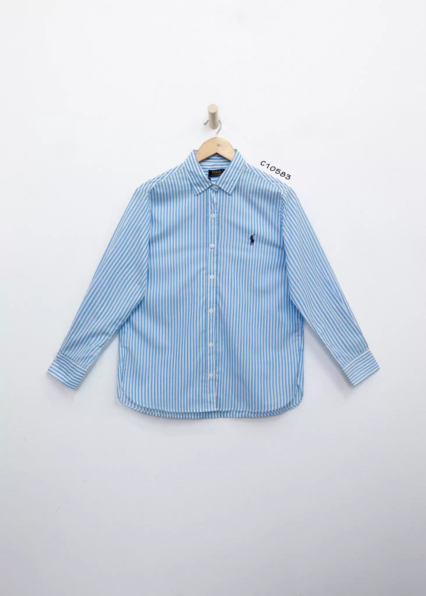 Áo sơ mi POLO cổ bẻ,tay dài,sọc, thêu logo