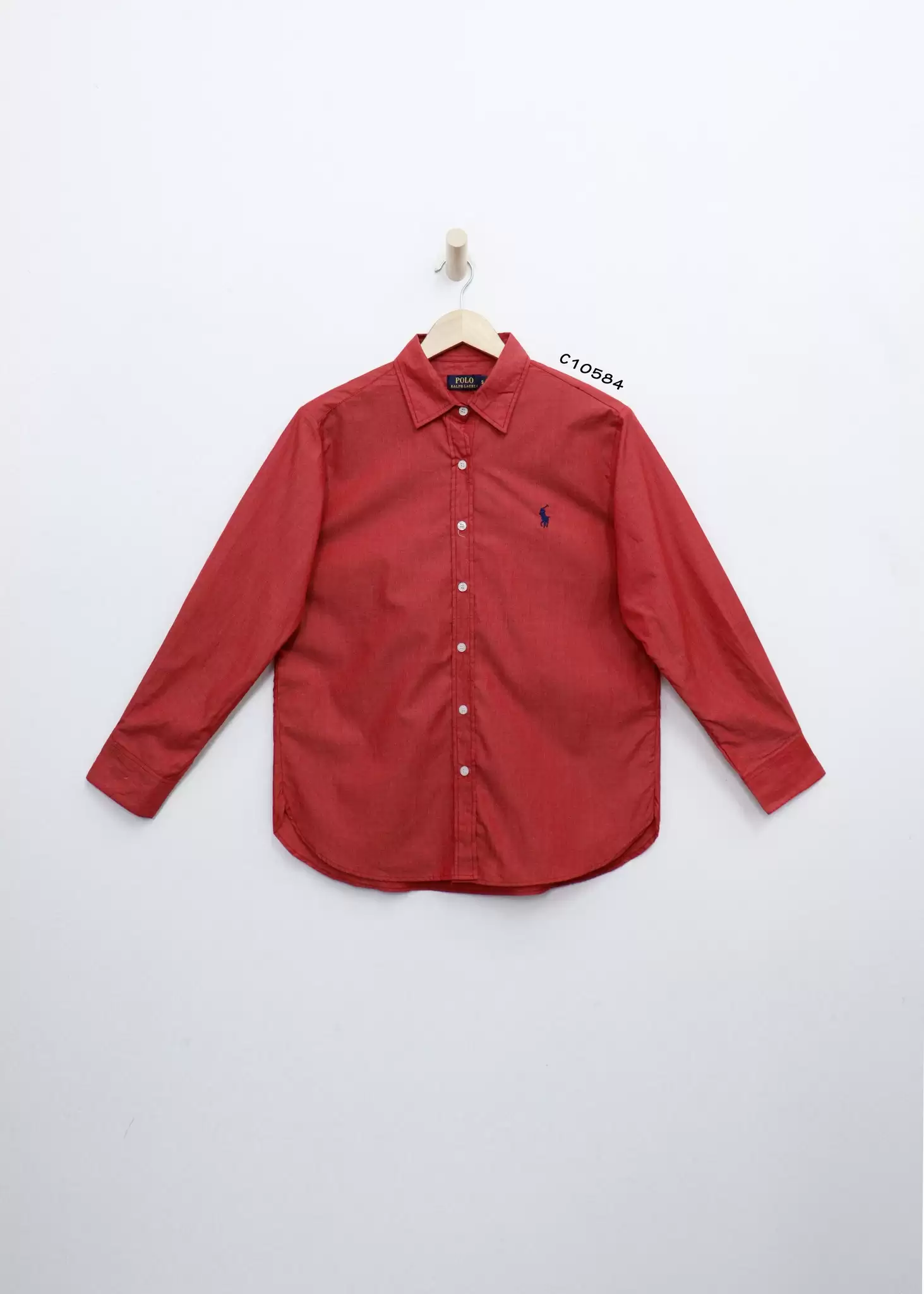 Áo sơ mi POLO cổ bẻ,tay dài, trơn, thêu logo