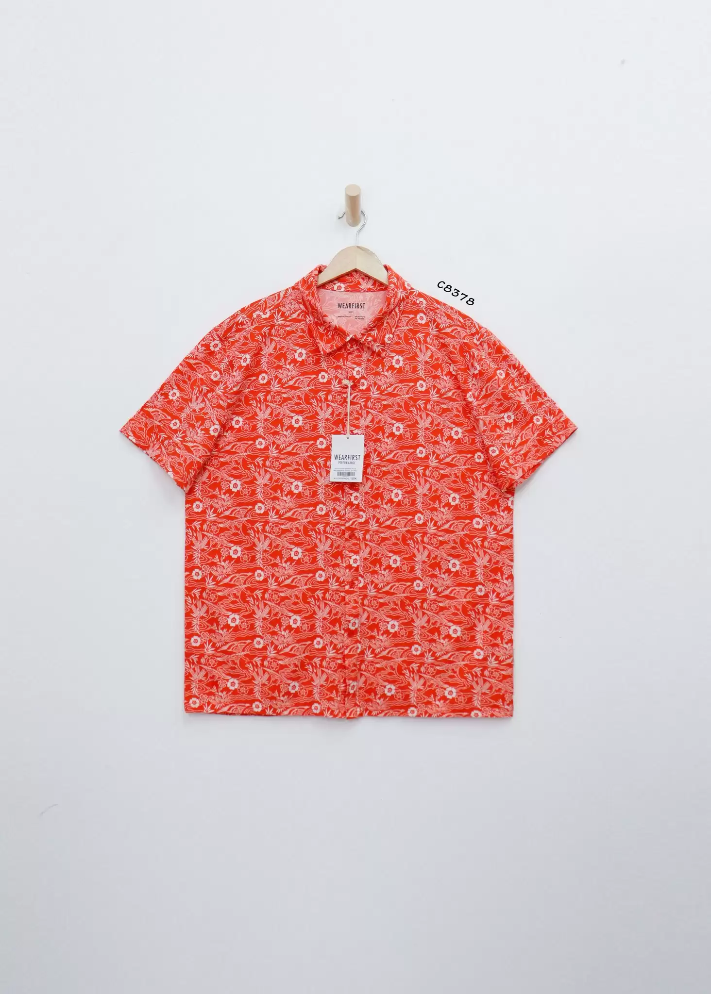 Áo sơ mi nam Wearei cổ bẻ tay ngắn thun hoa lá 11 1 42