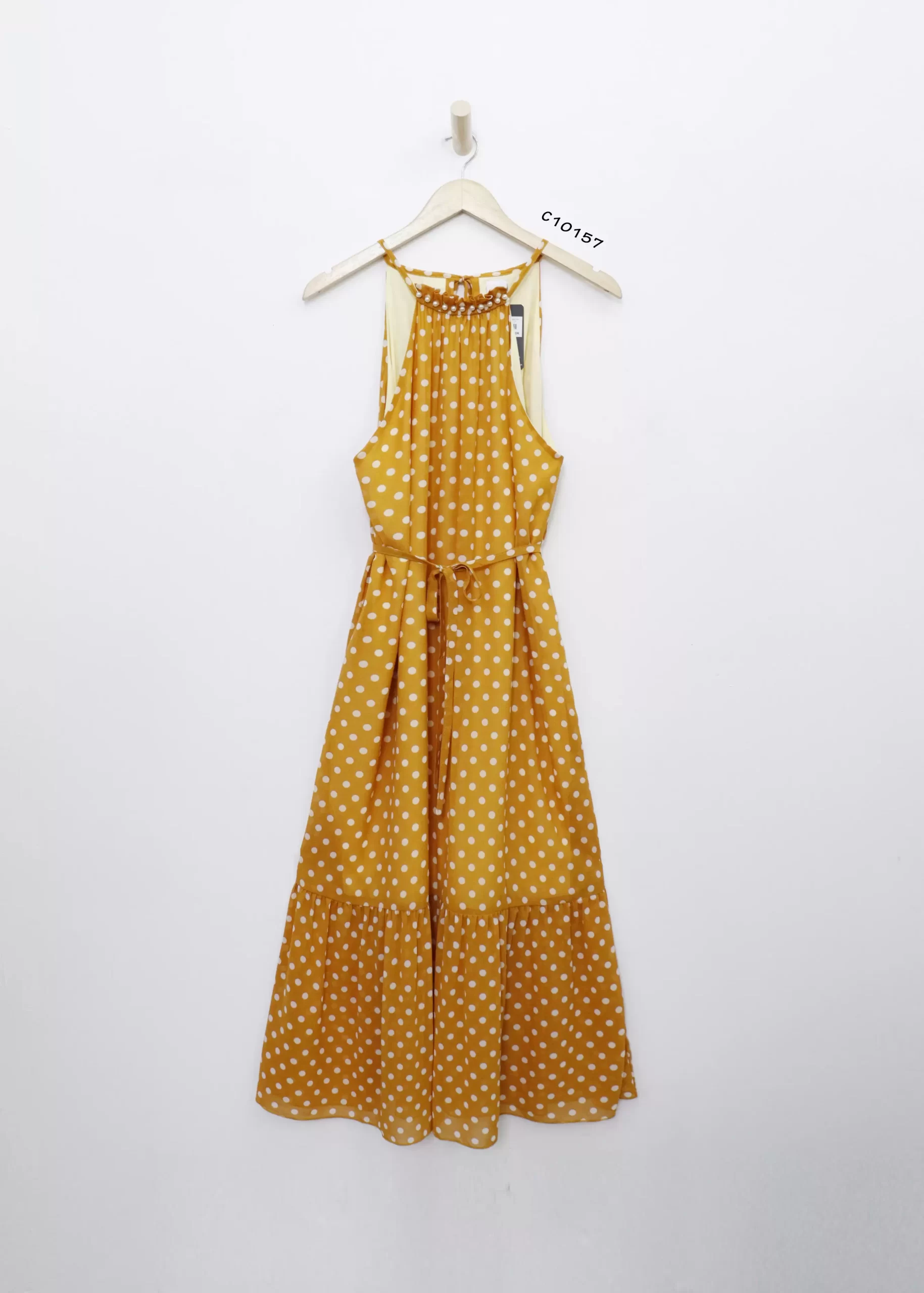 Đầm yếm Bershka phối ngọc trai chấm bi 2 10157 5 scaled