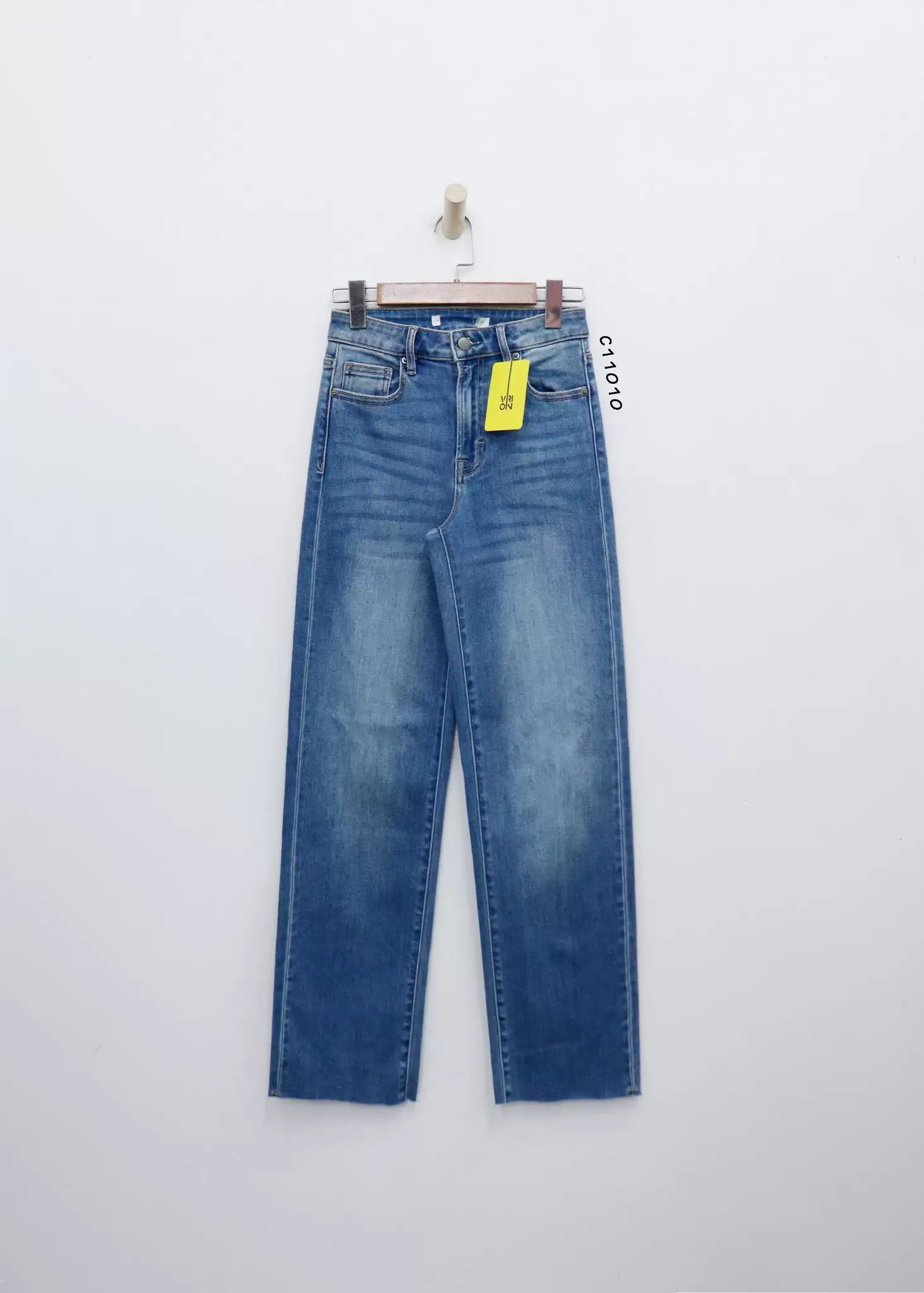 Quần Jean, xuất, ống đứng Wash 2 túi 9 1 32