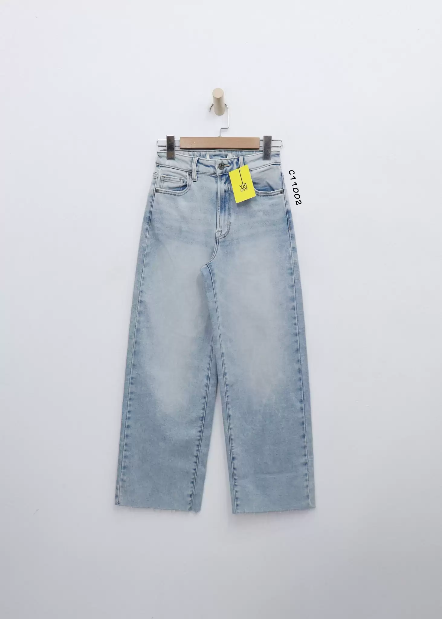 Quần Jean, xuất, ống đứng, lai tua rua, wash kiểu 11 1 35